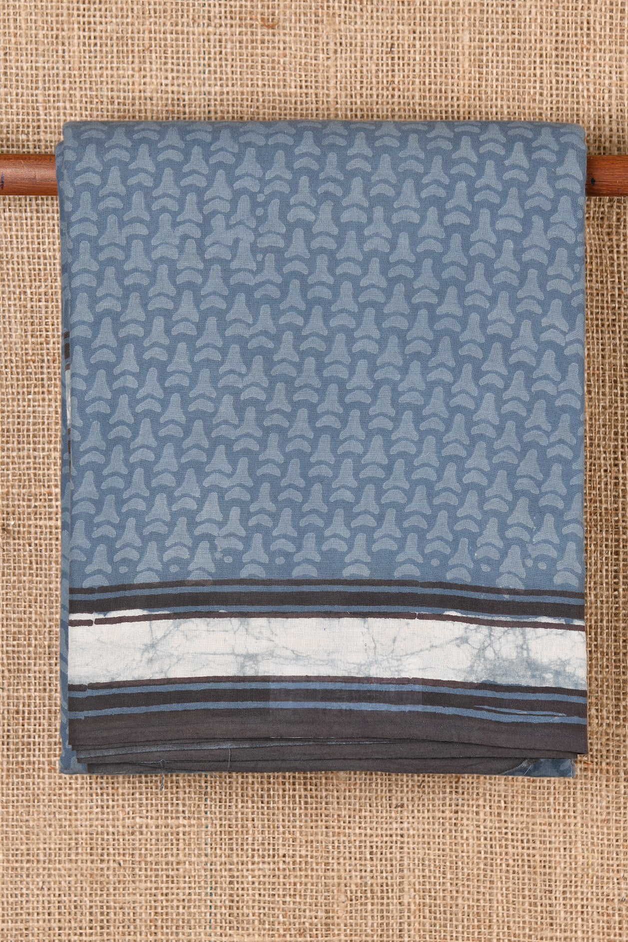  Greyish Blue Jaipur Cotton Saree 