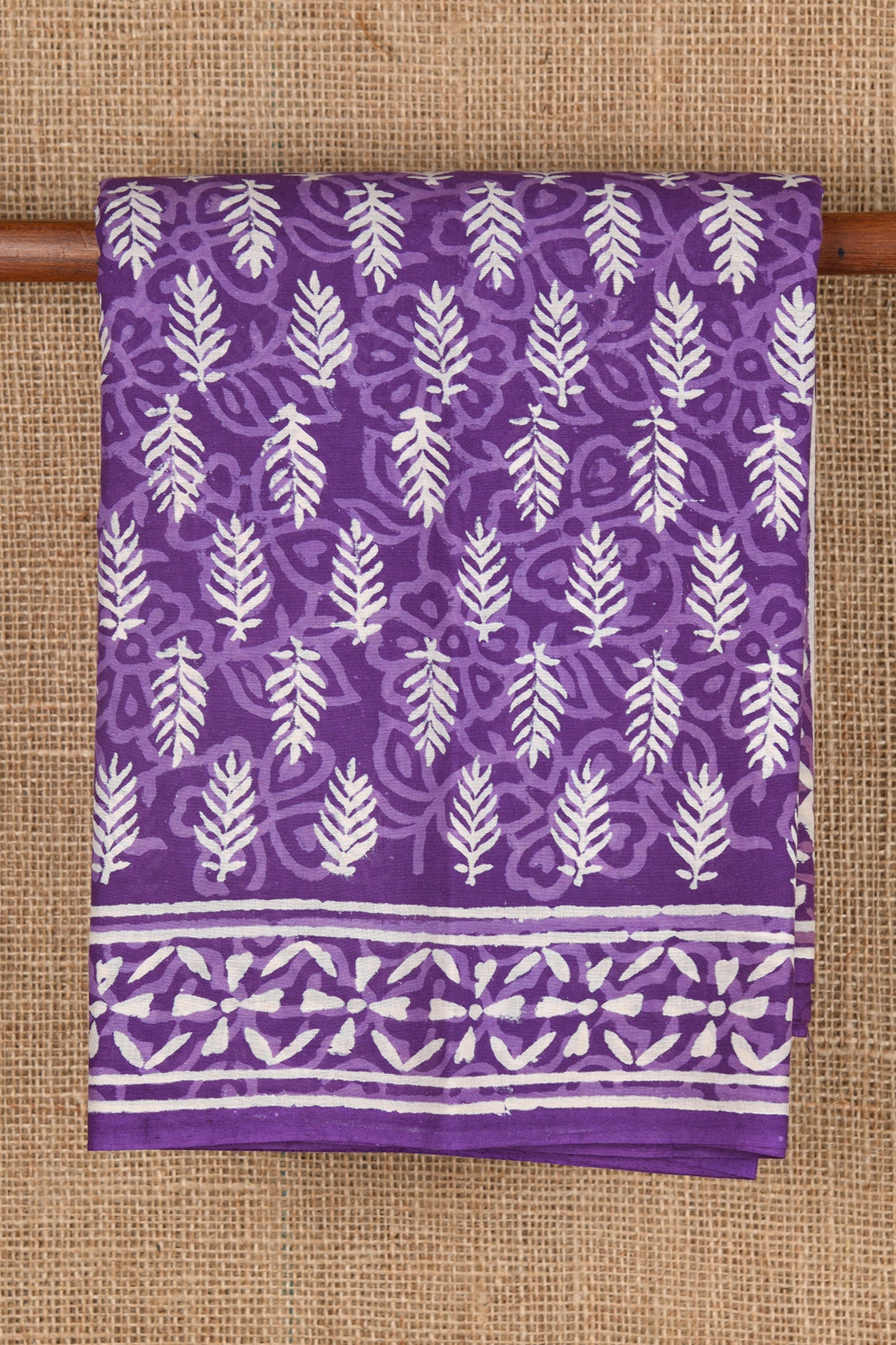  Leaf Butta Purple Jaipur Cotton Saree 