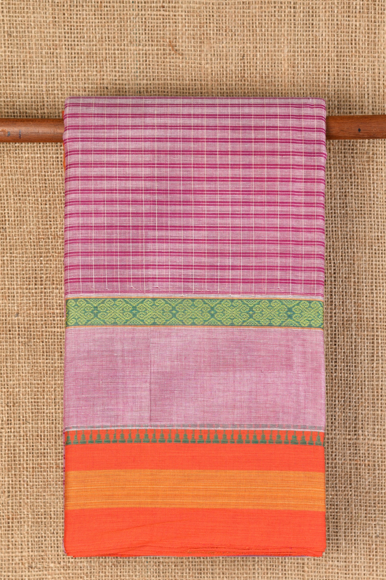  Light Dusty Pink Semi Gadwal Cotton Saree 