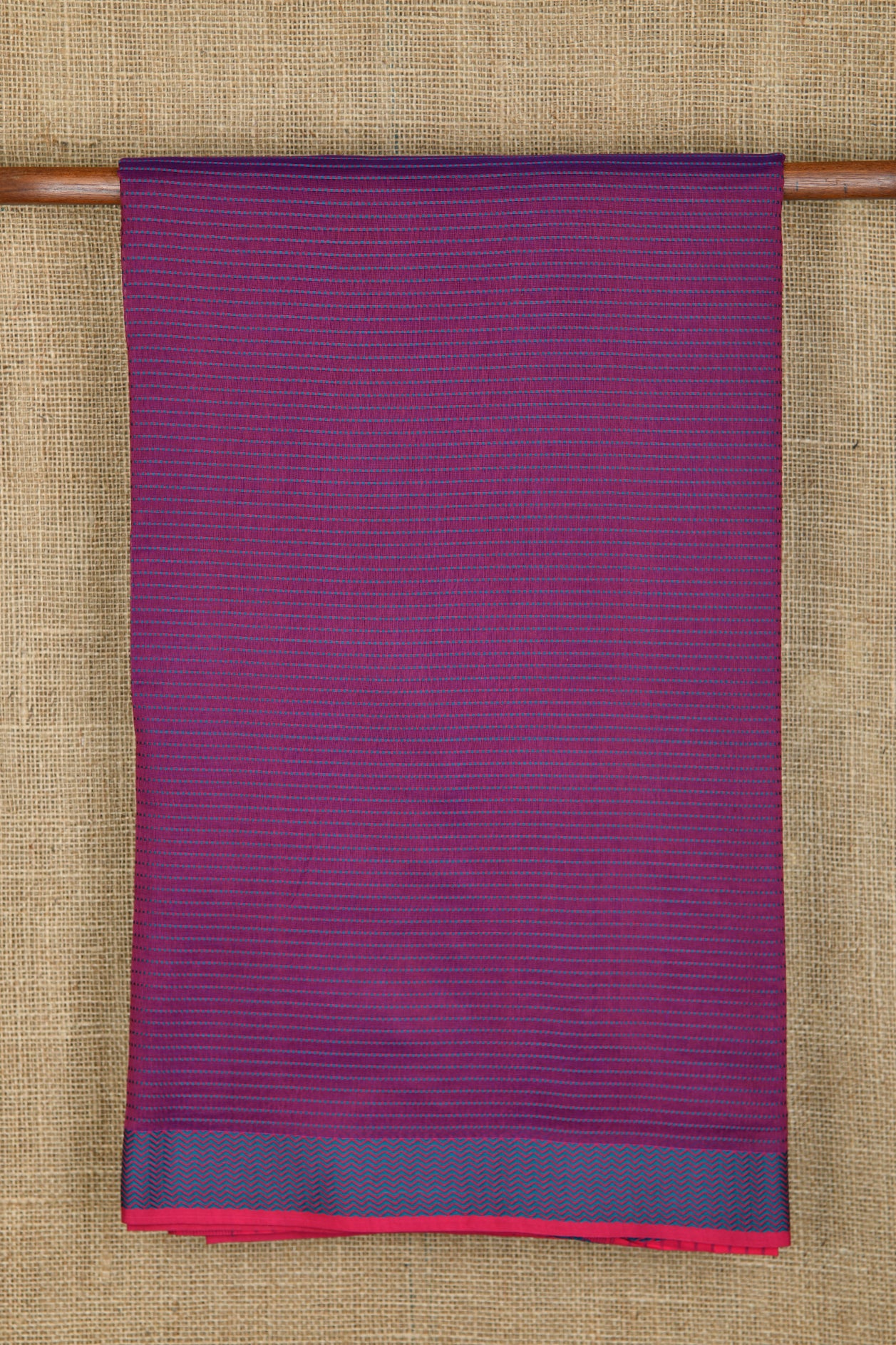  Chevron Thread Work Border With Weaving Purple Maheswari Cotton Saree 