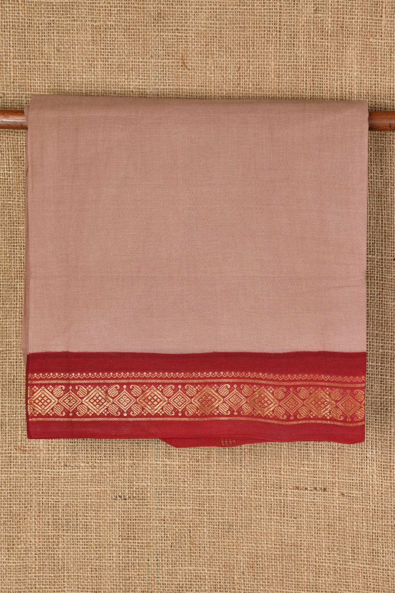  Pastel Dusty Brown Sungudi Cotton Saree 