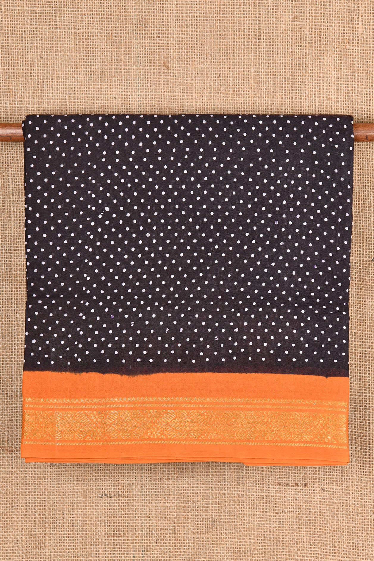  Polka Dots Black Sungudi Cotton Saree 