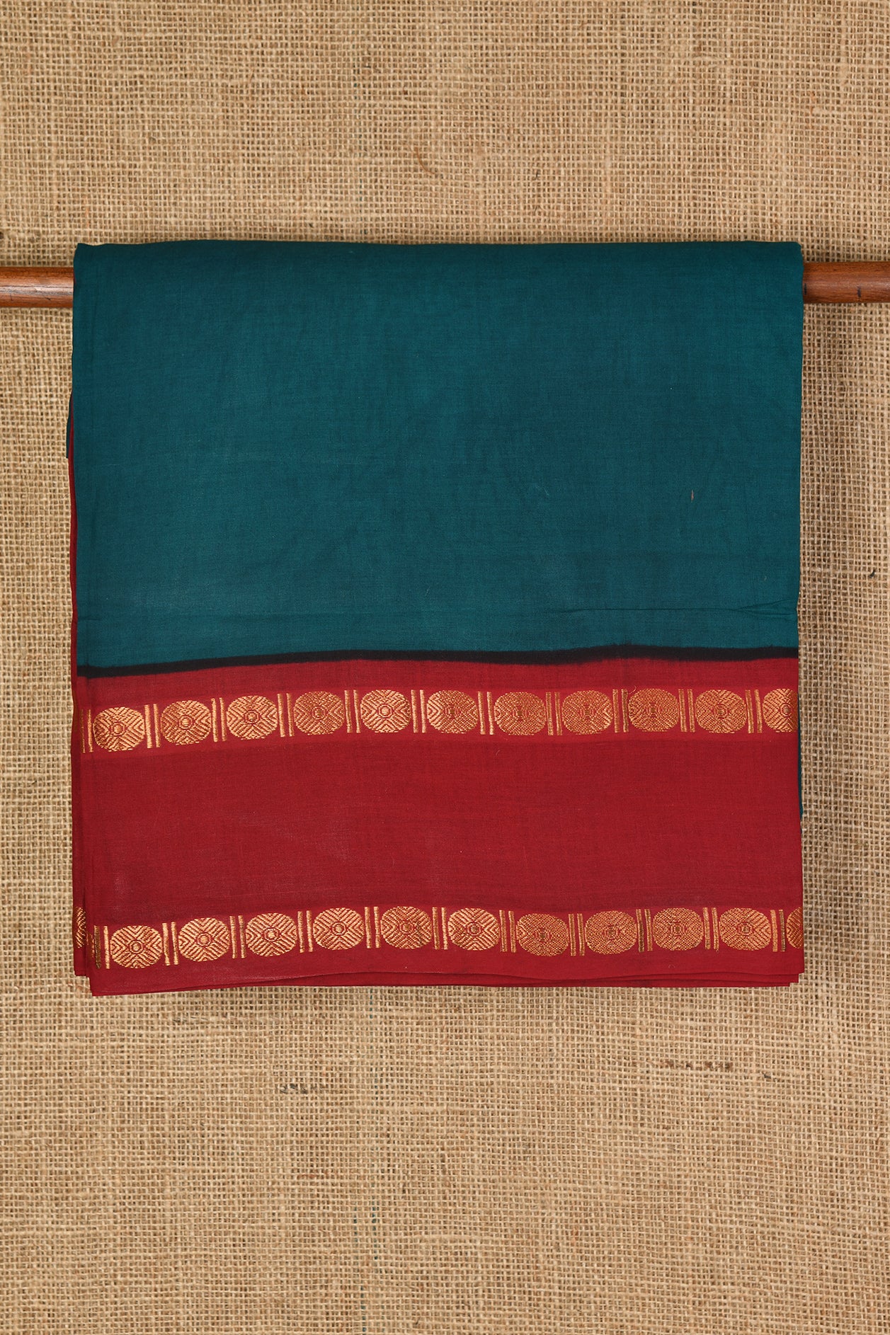  Rudraksh Running Border Blue Sungudi Cotton Saree 