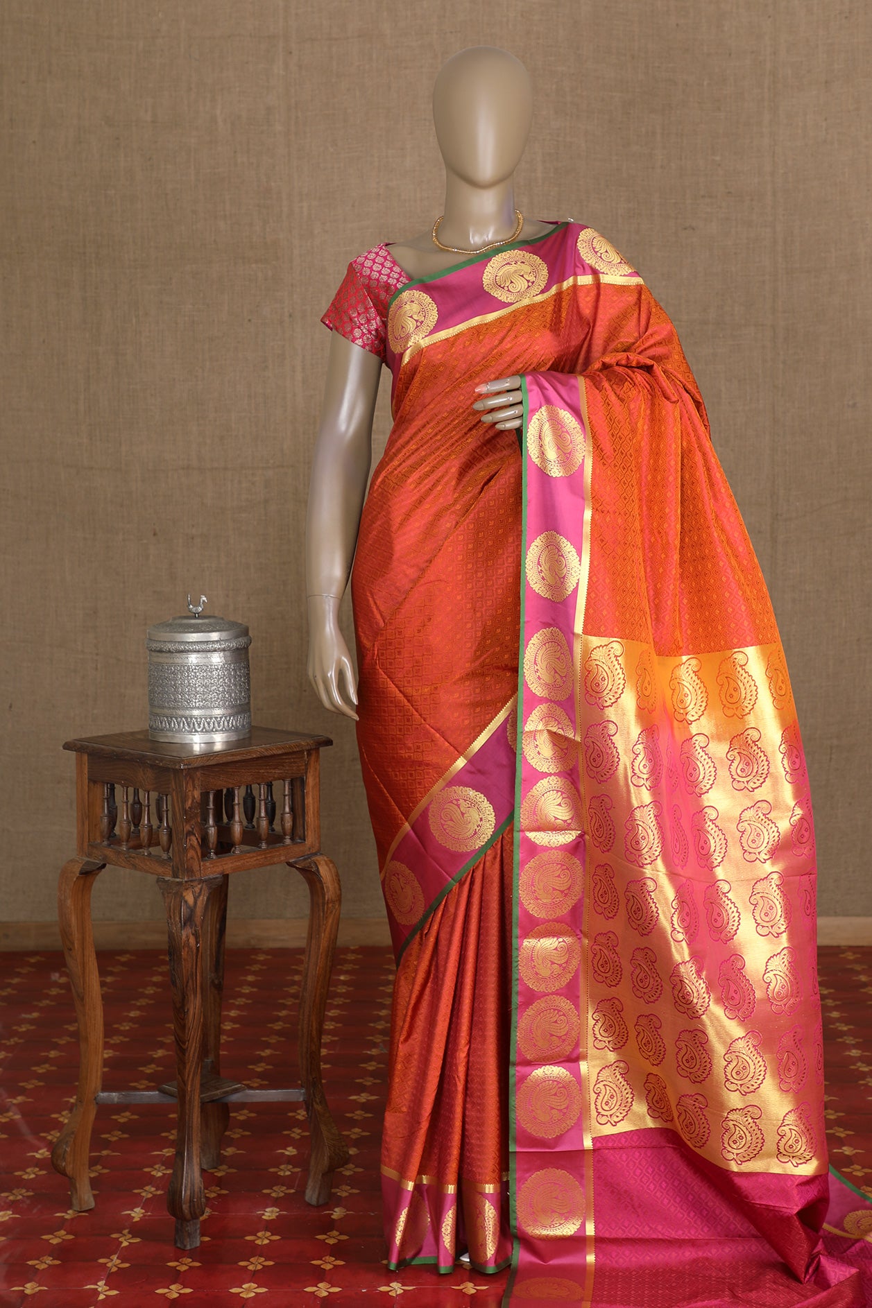  Rust Apoorva Art Silk Saree 