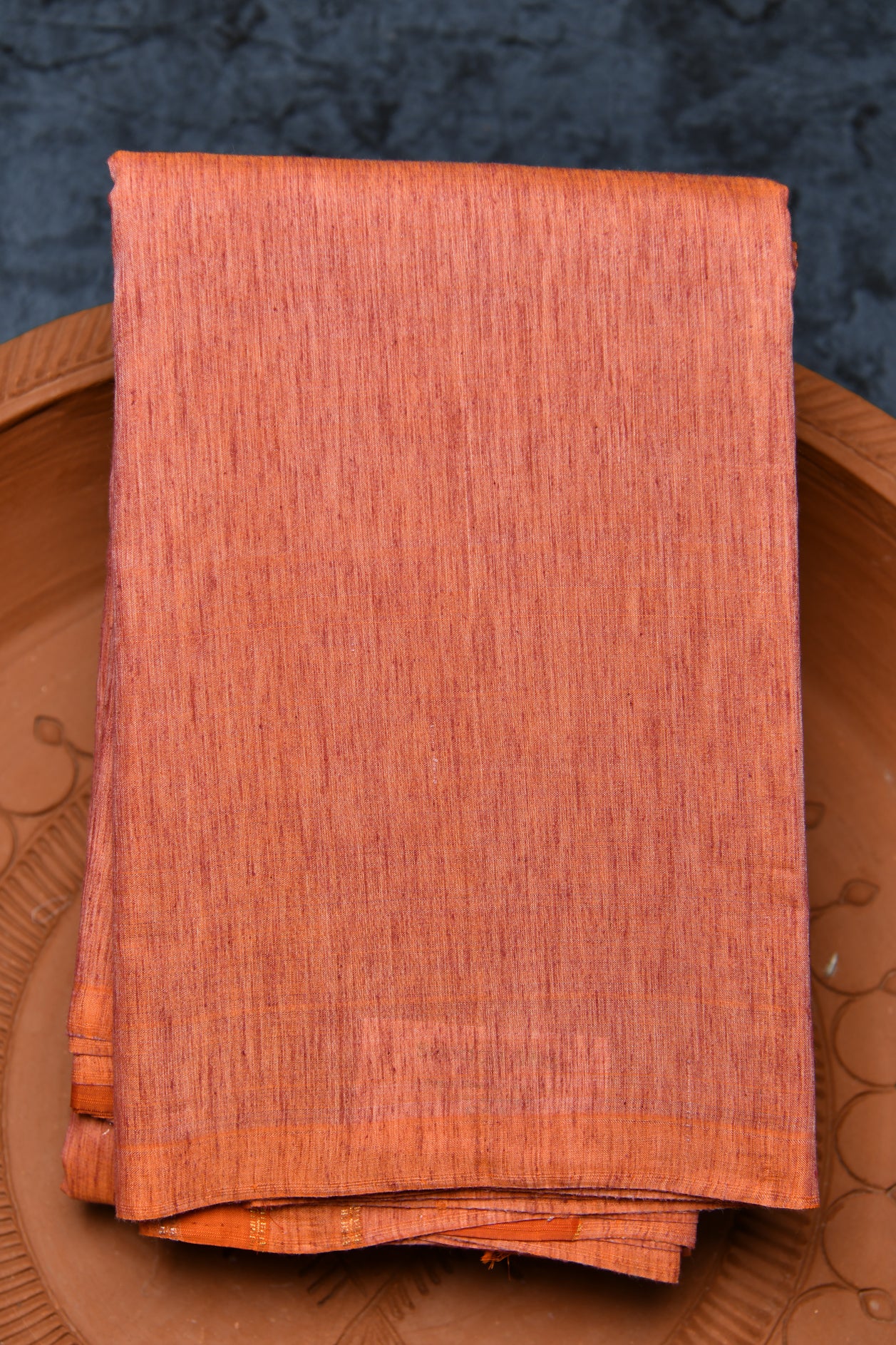  Plain Peach Pink With Fire Flaw Pallu Kanchipuram Silk Saree 