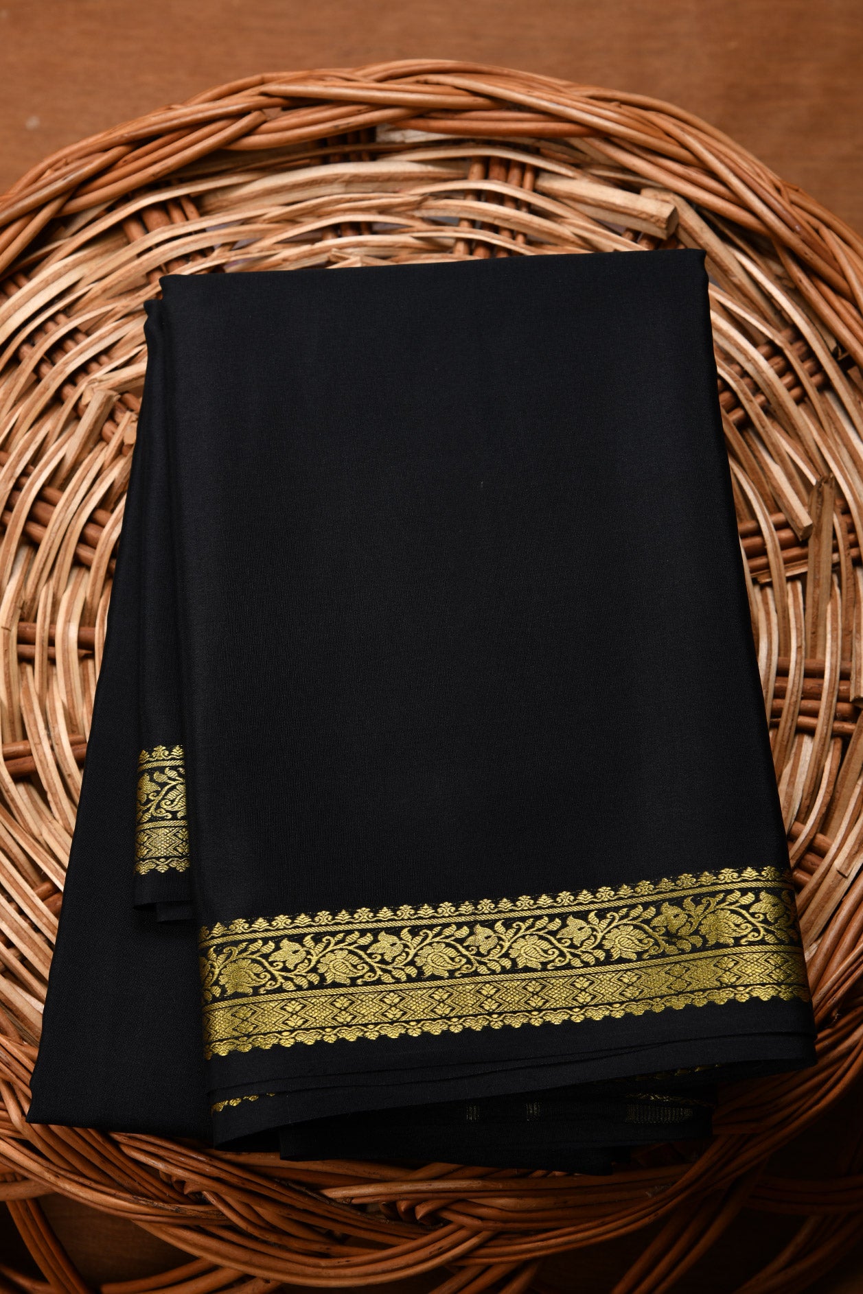  Black Mysore Silk Saree 