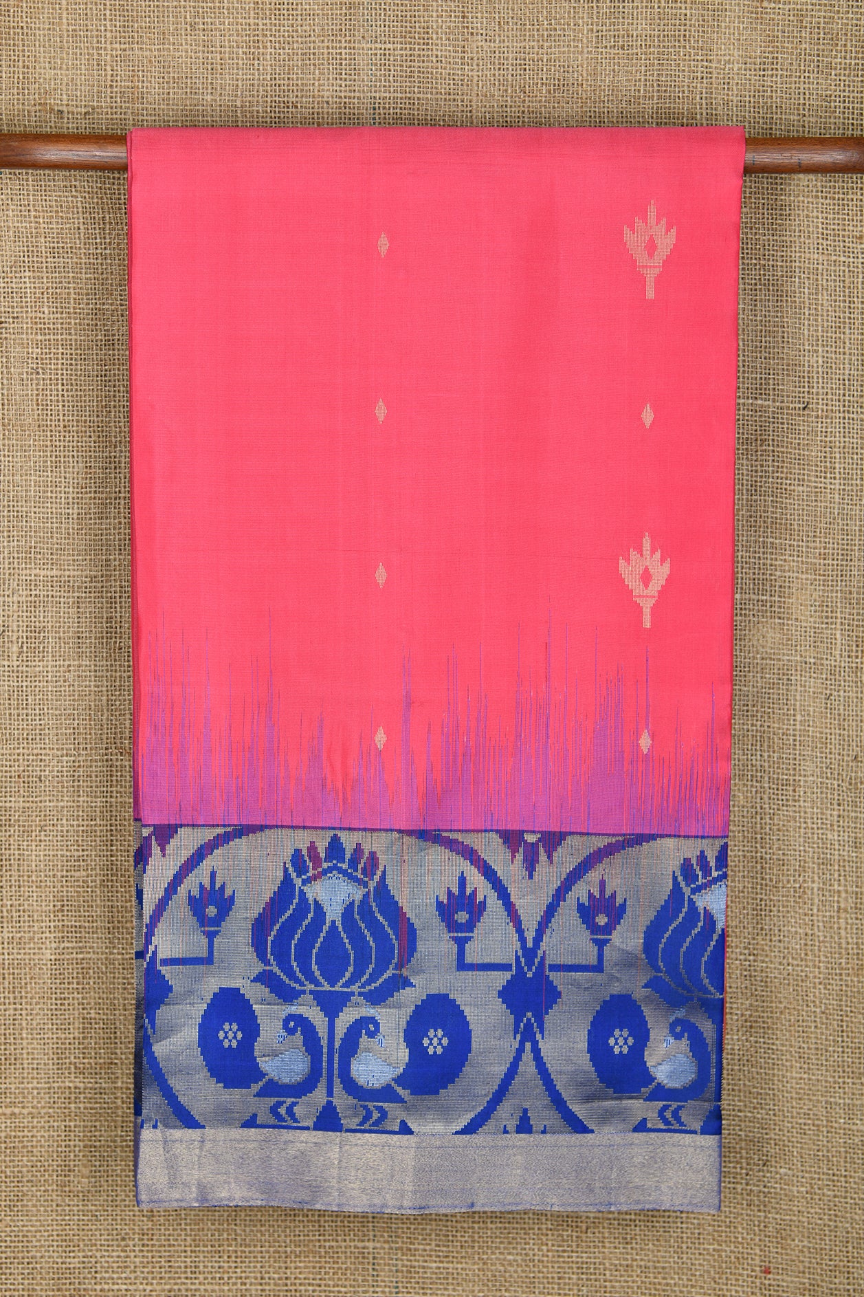  Diamond Buttas Hot Pink Soft Silk Saree 