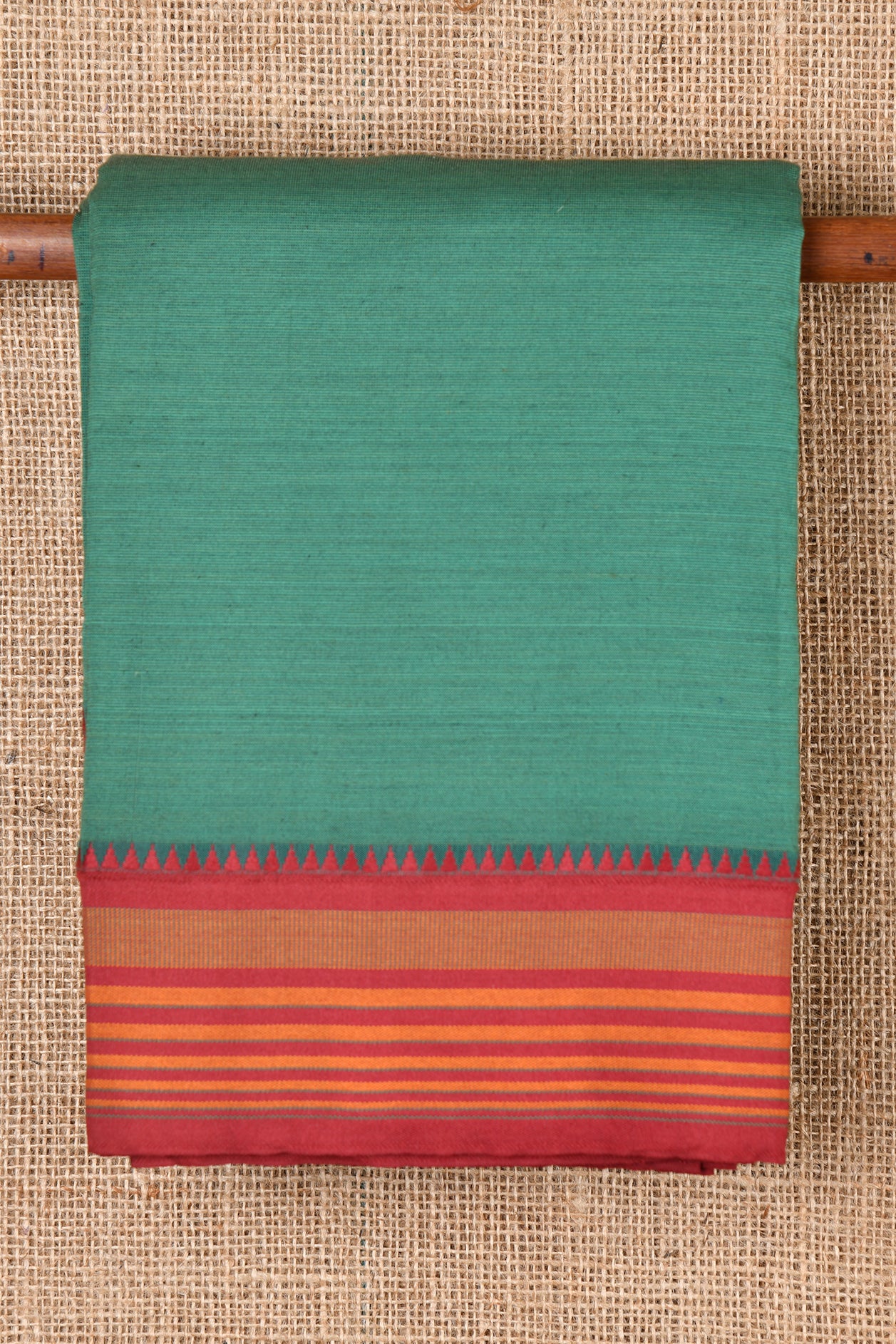  Temple Border Green Dharwad Cotton Saree 