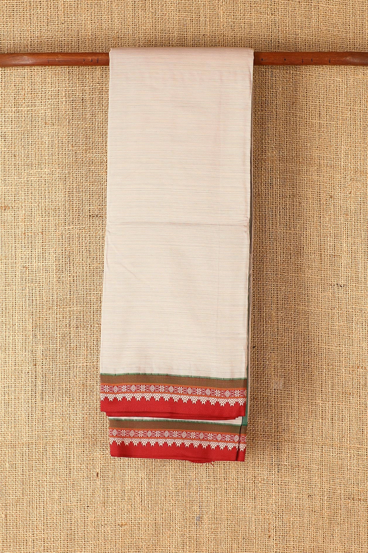  Temple Border Light Grey Dharwad Cotton Saree 