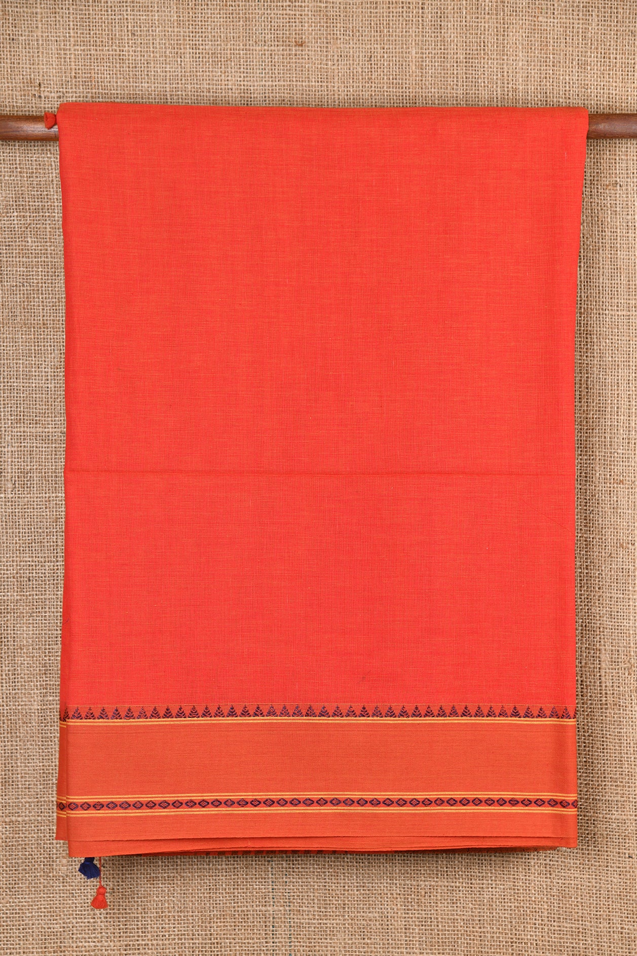  Temple Border Red Bengal Cotton Saree 