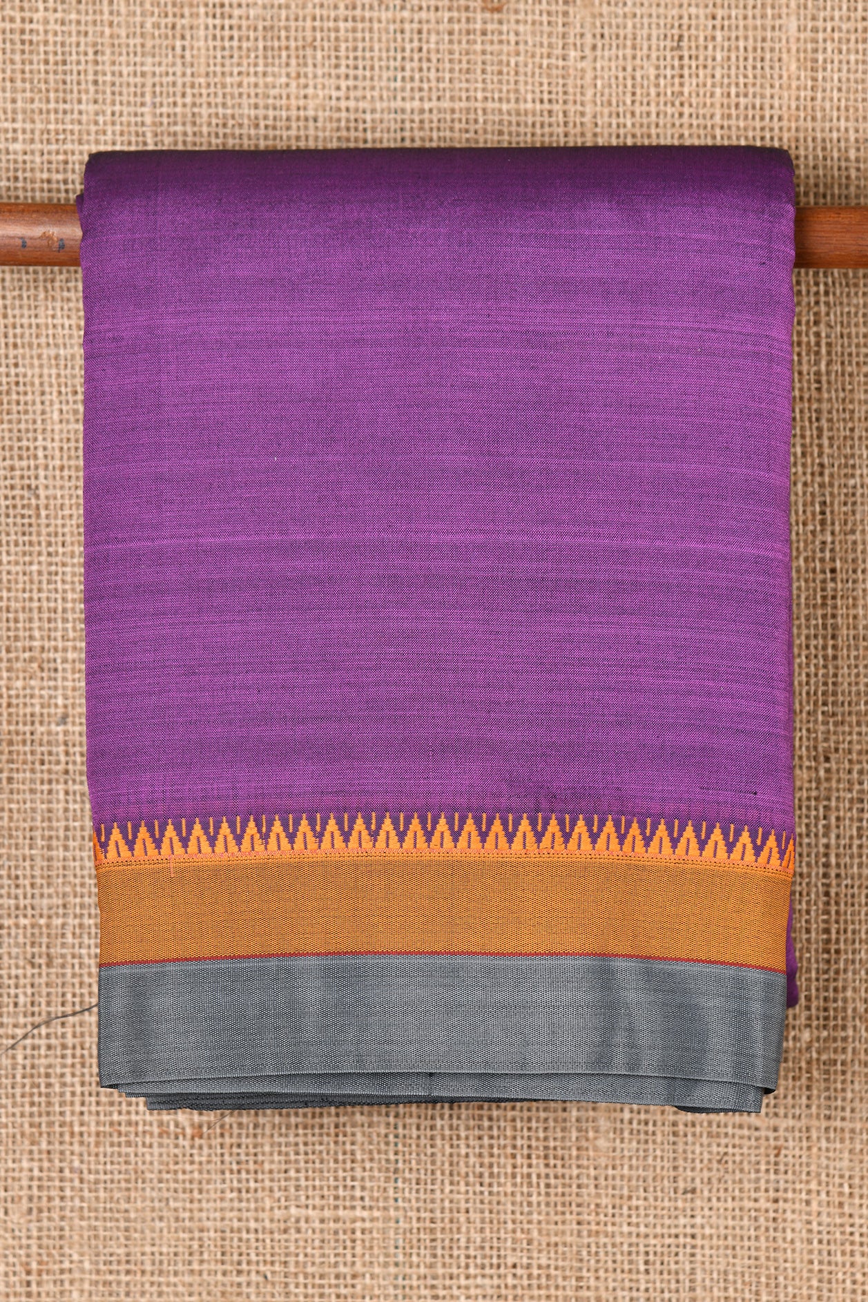  Temple Border Violet Dharwad Cotton Saree 