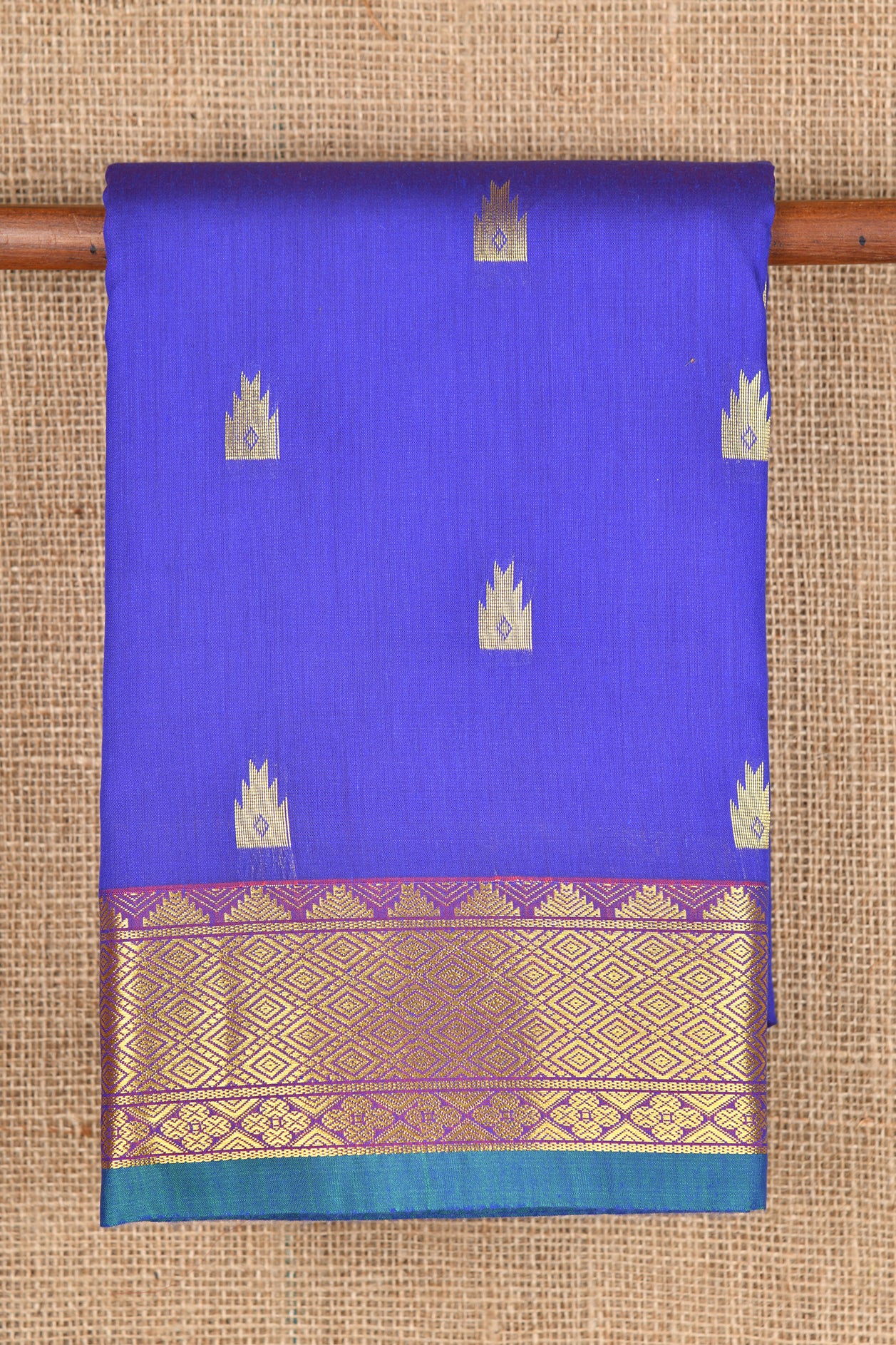  Temple Motif Blue Apoorva Art Silk Saree 