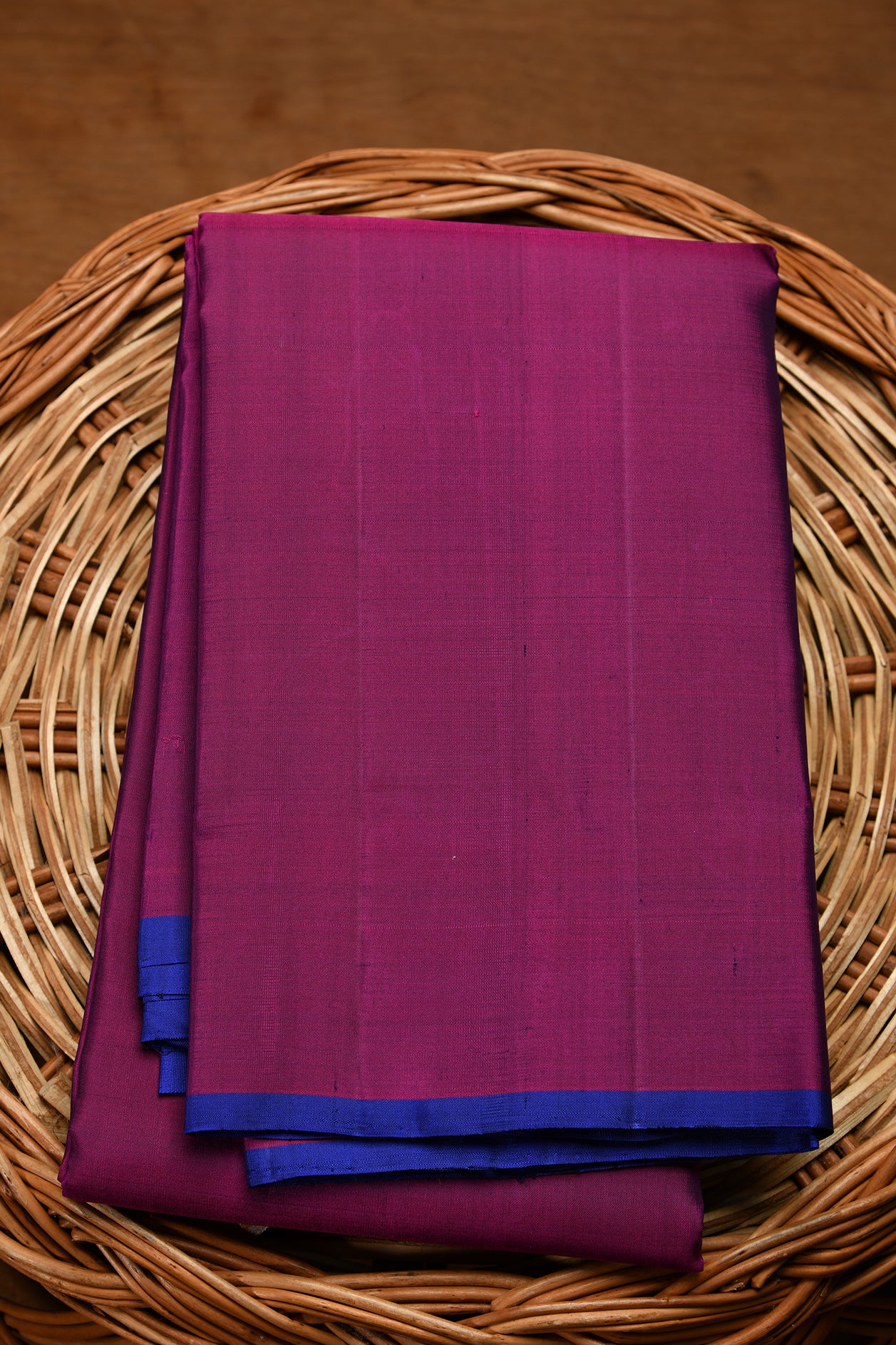  Thread Work Dark Magenta Kanchipuram Silk Saree 