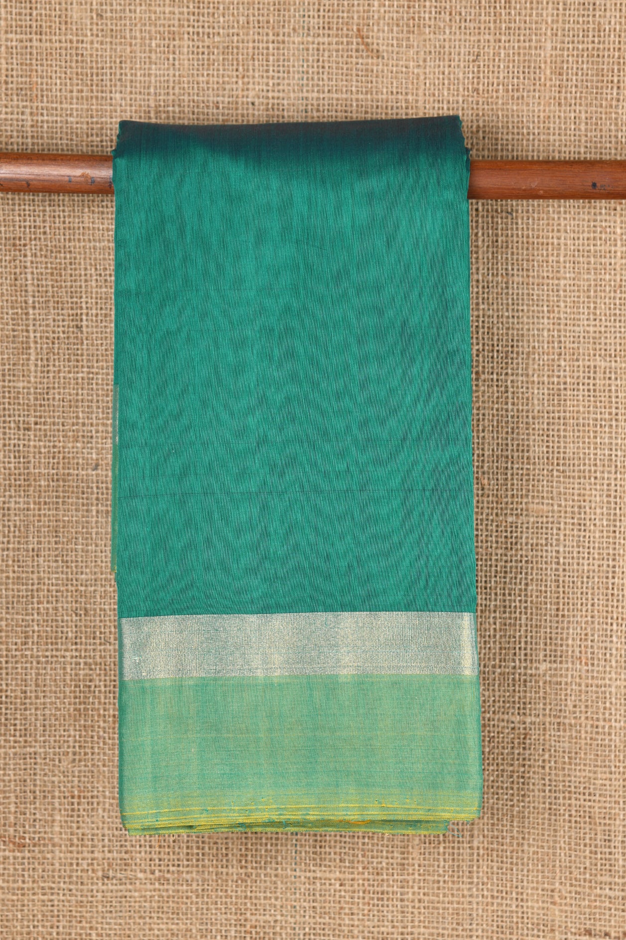  Turquoise Green Kora Silk Cotton Saree 