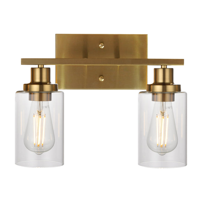 Brushed Bronze Slotted Wall Light Fitting & Mink Satin Half Shade -  Dimmable