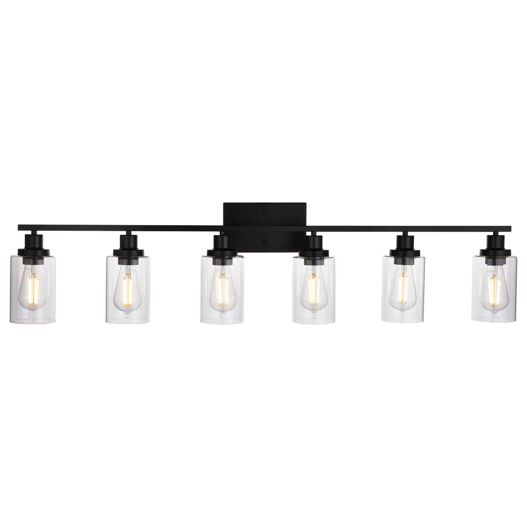 black 6 light vanity light