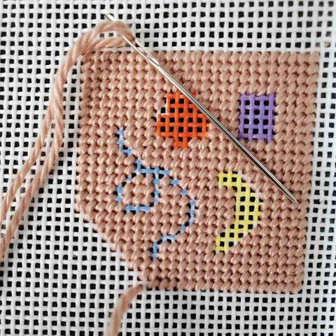 how to needlepoint basketweave around objects or shapes