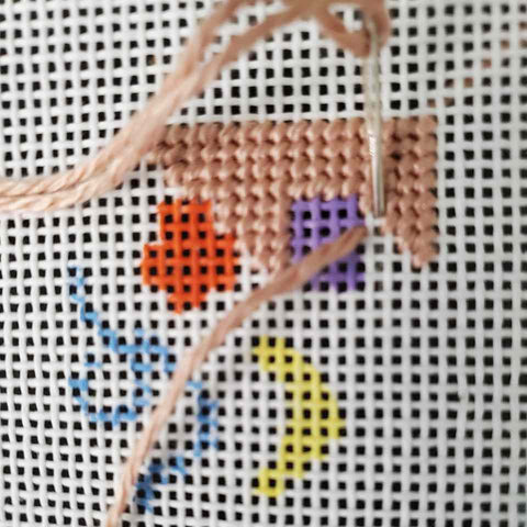 how to needlepoint basketweave around objects or shapes