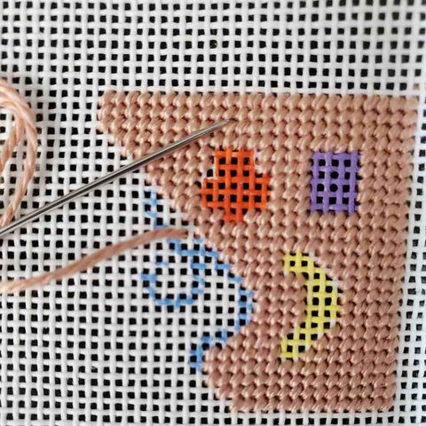 how to needlepoint basketweave around objects or shapes