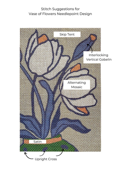 Stitch guide for Vase of Flowers needlepoint kit