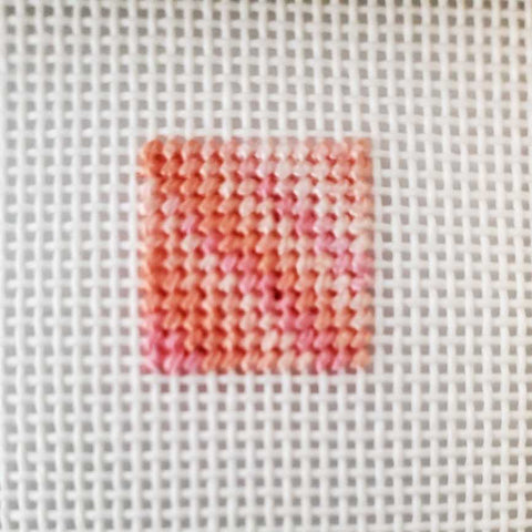 Basketweave stitch using a variegated needlepoint thread
