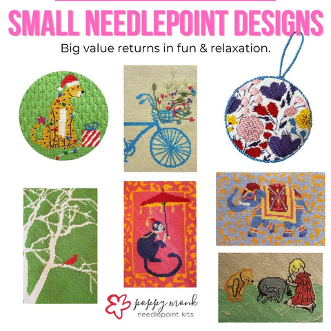 needlepoint kits from Poppy Monk