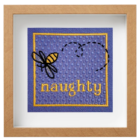 unusual needlepoint background stitch on Bee Naughty needlepoint design