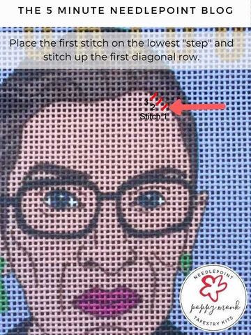 How to do a needlepoint basketweave stitch blog post