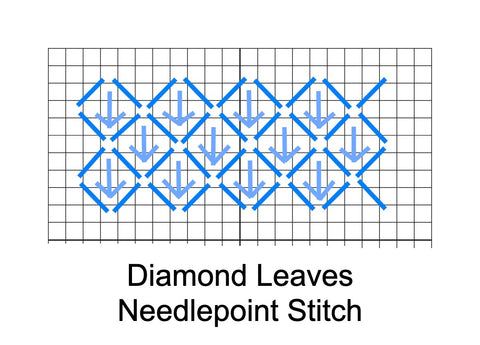 Diamond Leaves needlepoint stitch