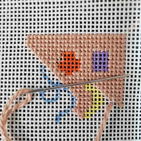 how to needlepoint basketweave around objects or shapes