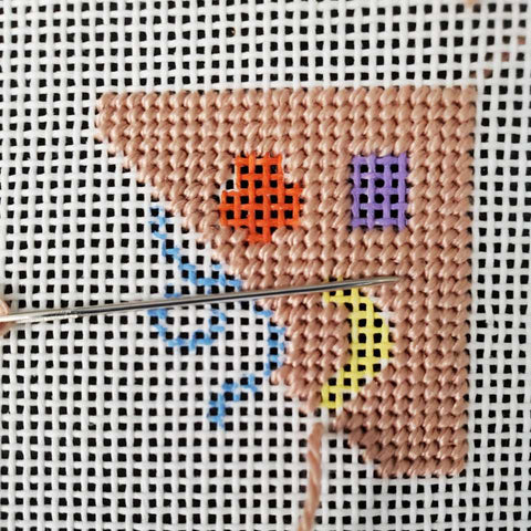 how to needlepoint basketweave around objects or shapes