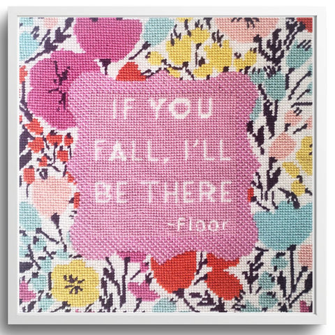 If You Fall needlepoint design with a border stitch