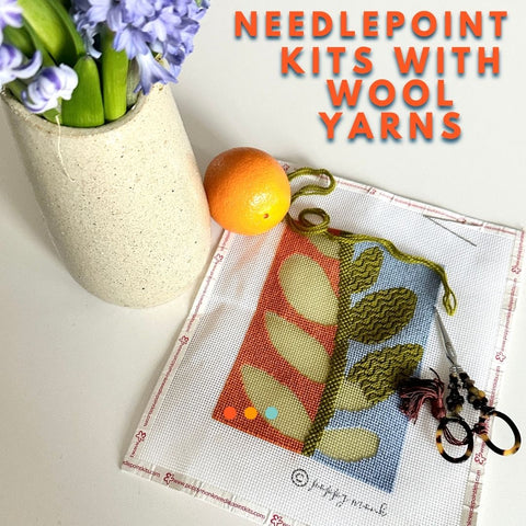needlepoint kits that use wool yarns