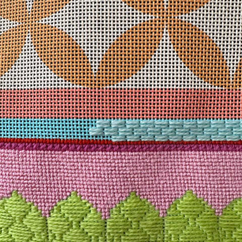 Securing needlepoint thread ends