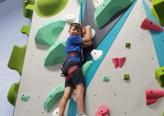 CLose-up of Kids climbing on Boys and Girls Club of Greater Santa Rosa 1Climb climbing wall built by ELdorado