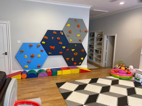 home climbing wall in a child's room