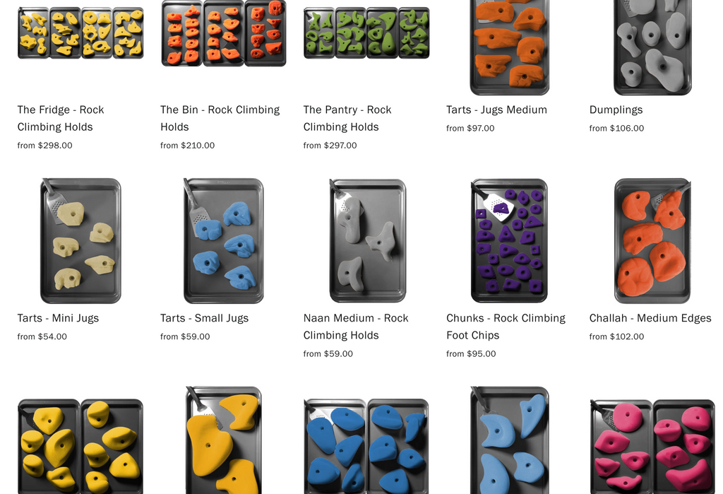 rock climbing holds for sale in 20 different colors