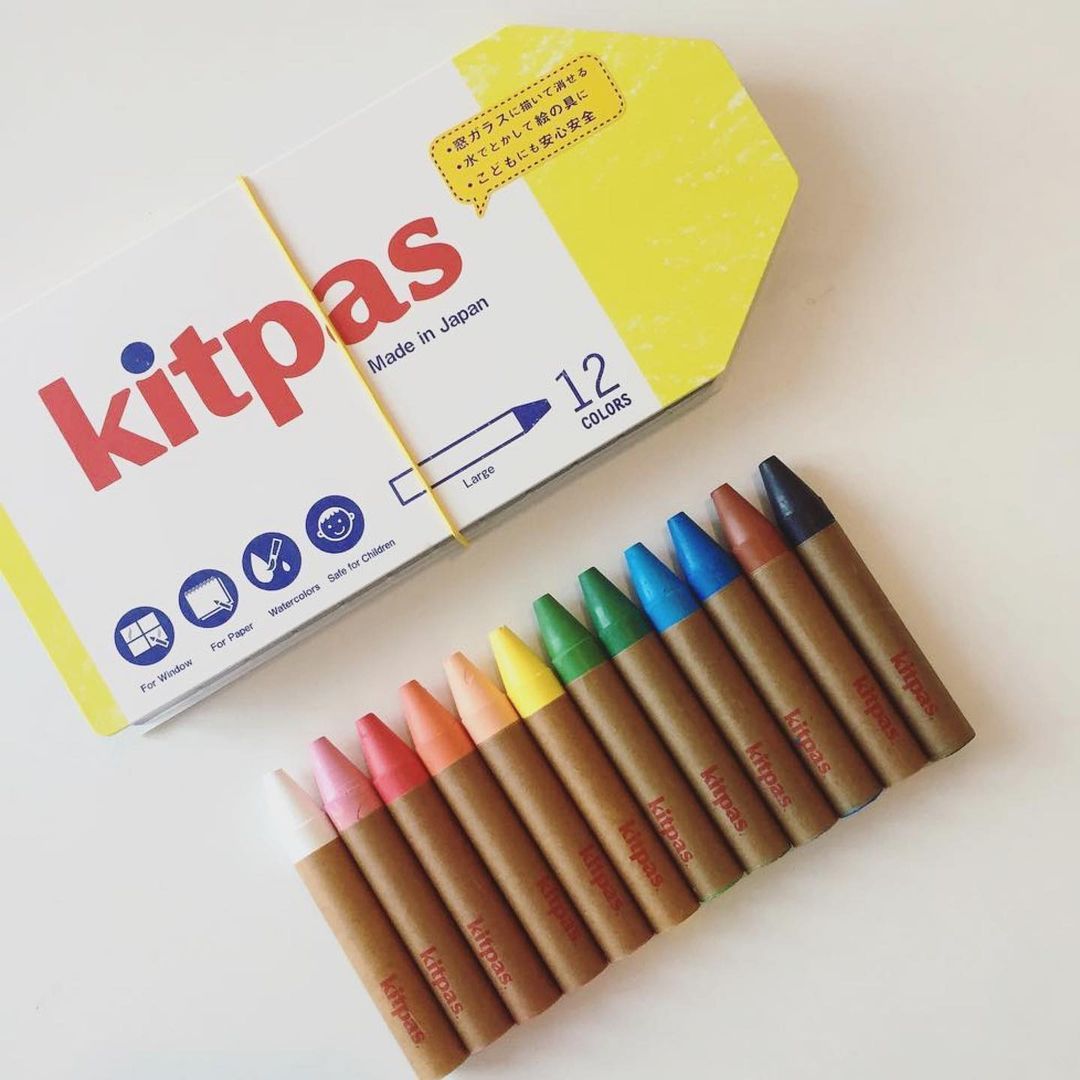 Kitpas Window Art Crayons - Set of 12 Sticks