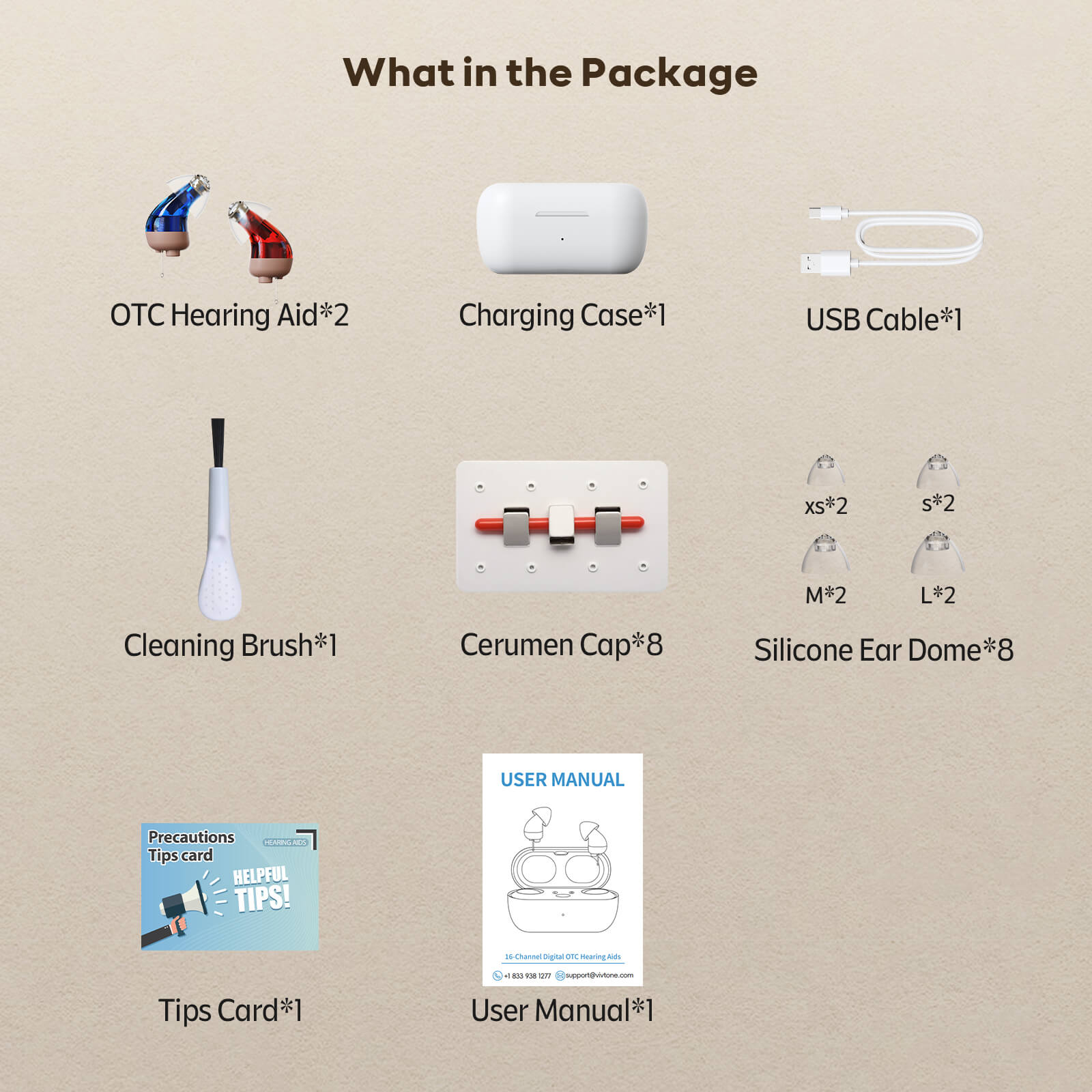 8-vivtone super mini hearing aids-package