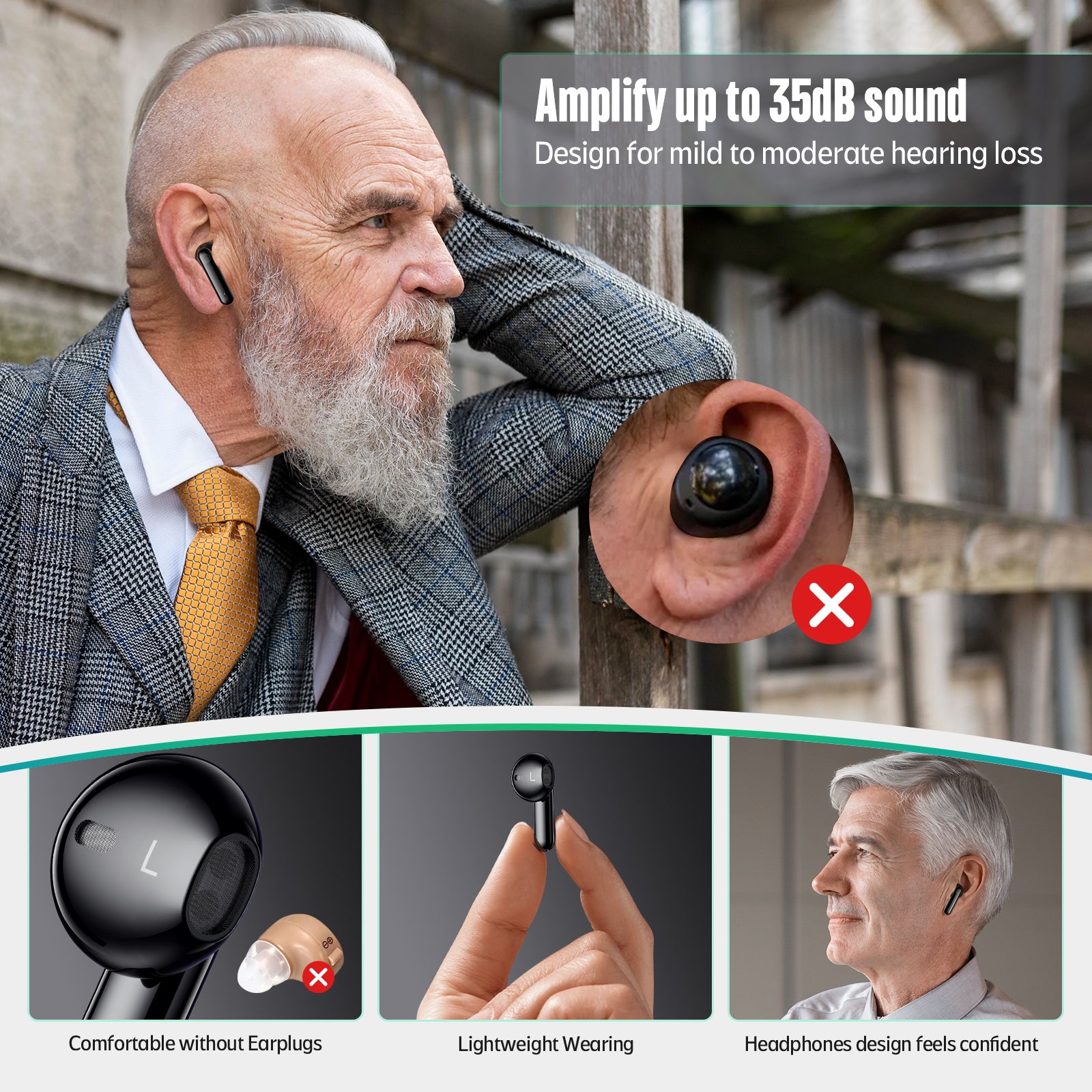 sensley s02 hearing aids-headphone design