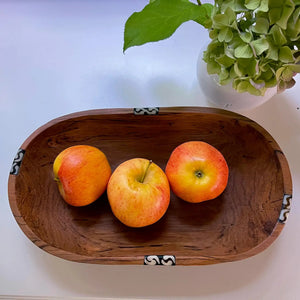 Olive Wood Bowl Bone Inlay - Flavours of Life