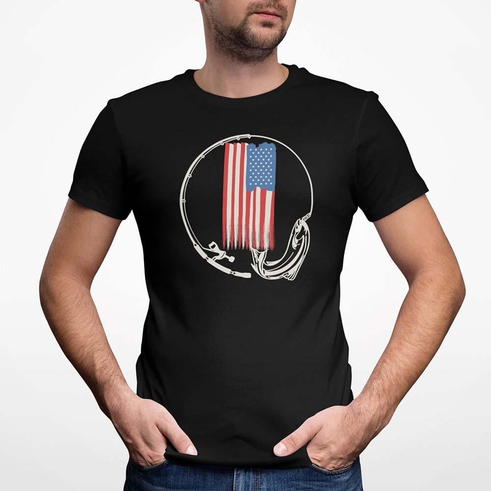 American flag fishing t-shirt black - Fisherazade