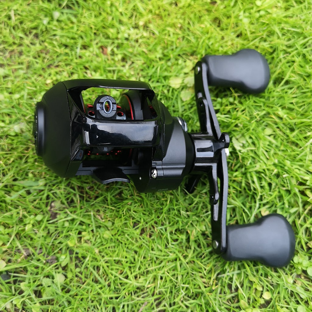 Baitcast reel front