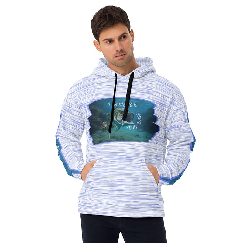 White and blue striped hoodie for fishermen