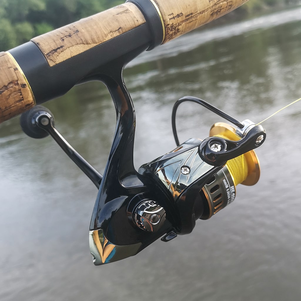 Fisherazade's spinning reel on a rod