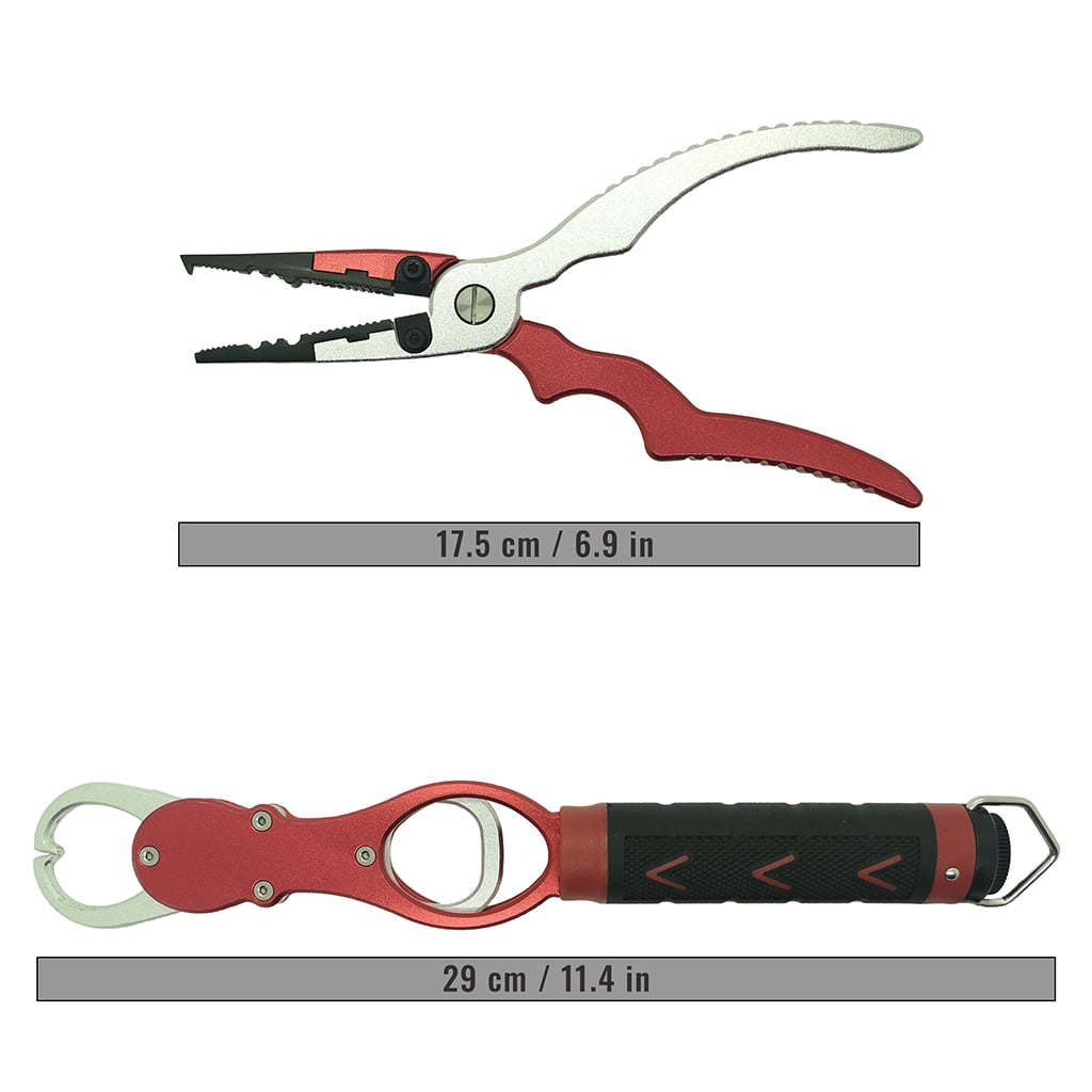 Fishing pliers and fish grips length