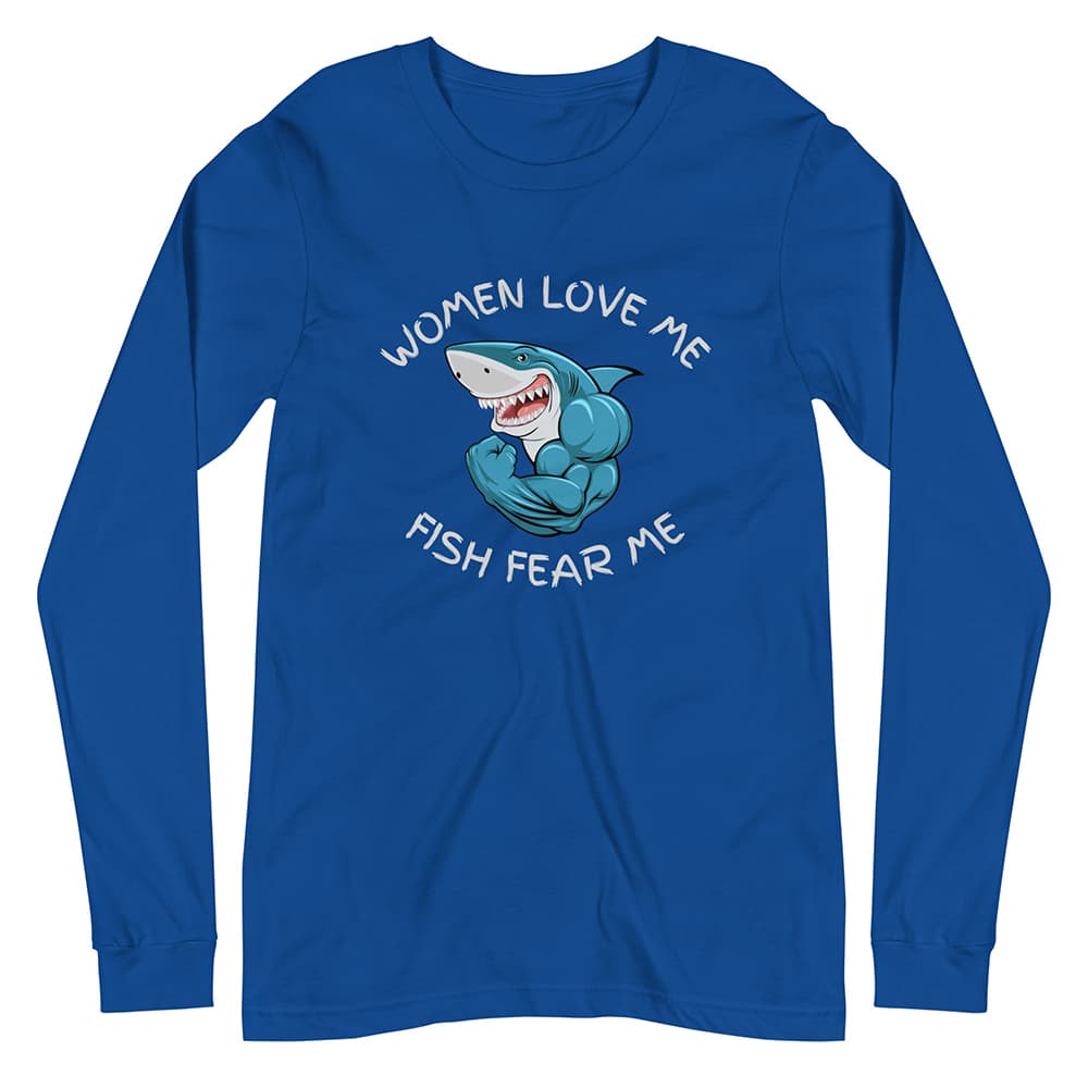 Blue Long Sleeve Tshirt For Fishermen