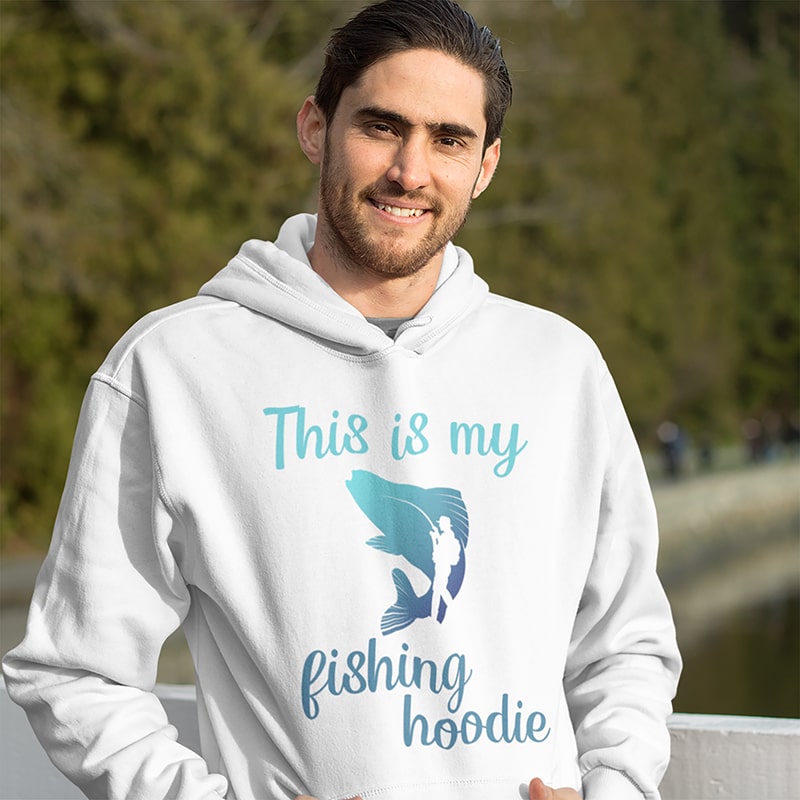 Fisherazade white fishing hoodie for men