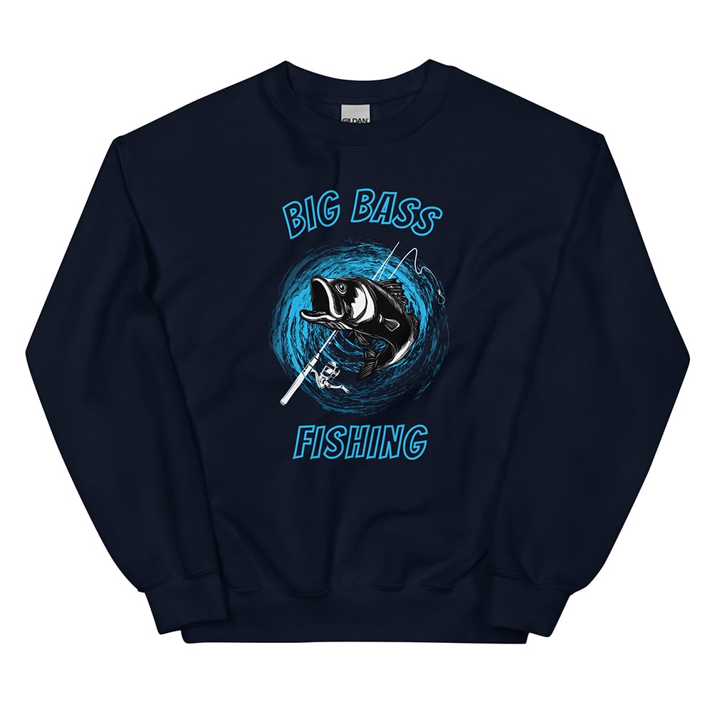 Bass Fishing Graphic Sweatshirt For Fisherman