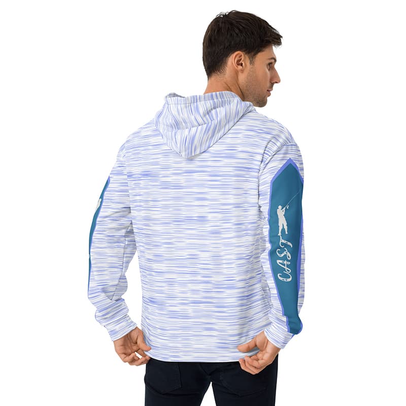 Fisherazade blue and white striped hoodie for fishermen